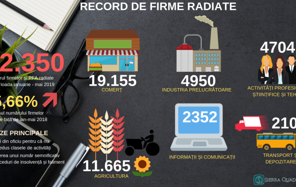 Peste 60.000 de firme s-au ,,evaporat’’ din economie în 2019